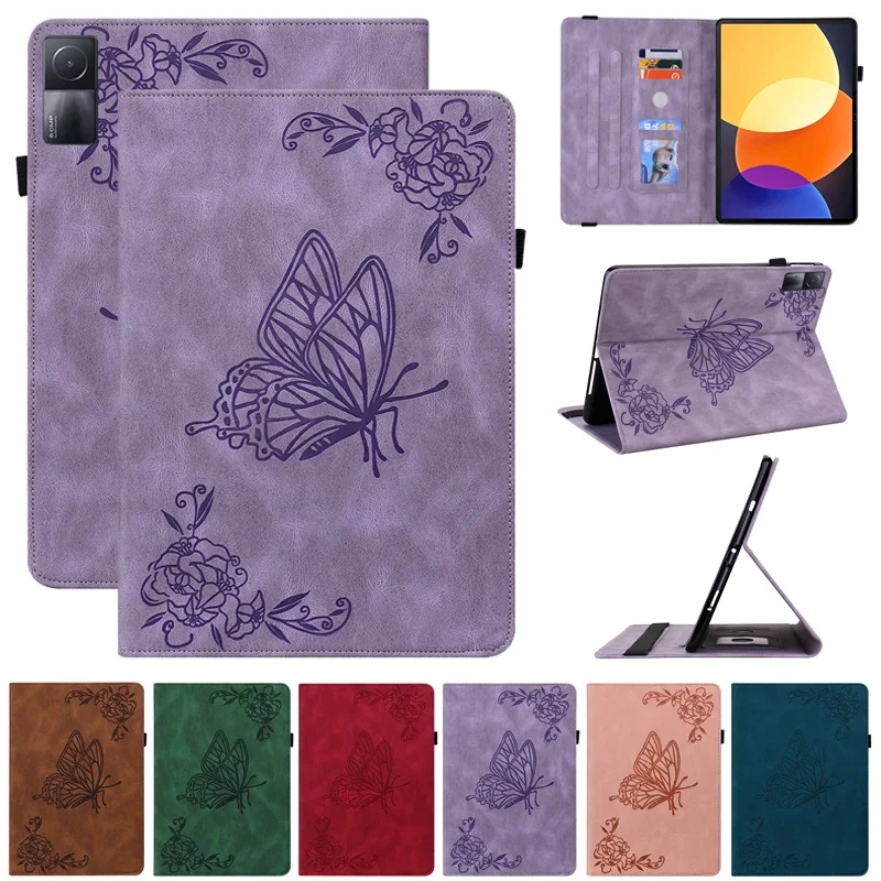 Tablet pre Xiaomi Redmi Pad SE 11 -palcový puzdro Emboss Butterfly Wallet Stop