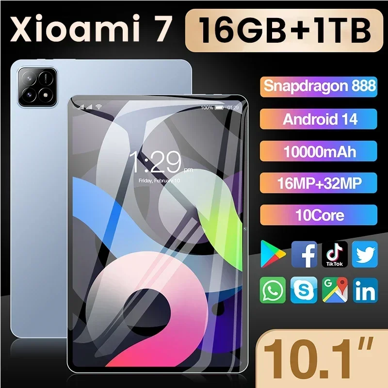 Tablety Android 2024 10,1 palca Xioami Original Pad 7 Pro 10000MAH Tablet PC 16 GB+1TB 5G Dual SIM WiFi Global Tablette Android 14