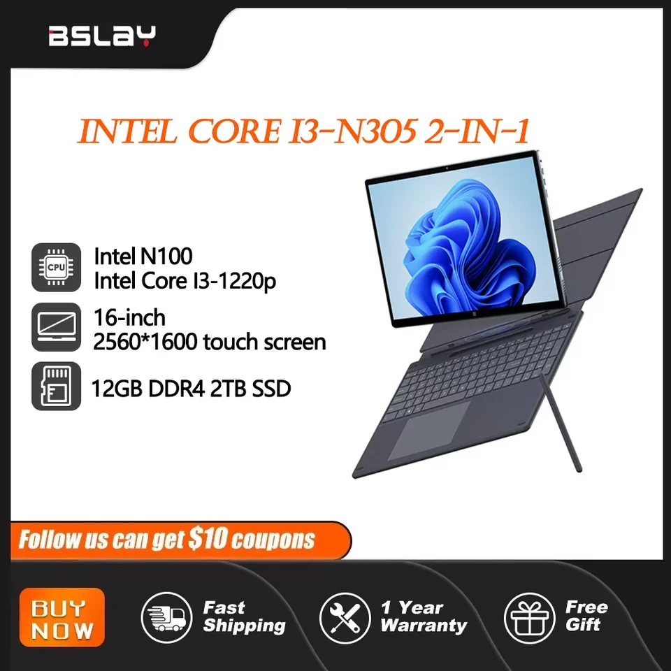 Tablety Intel Core i3-1220p N100 2 v 1 16 palcový 12 GB RAM 2TB SSD Touch obrazovky HD okna 11 prenosný herný notebook PC