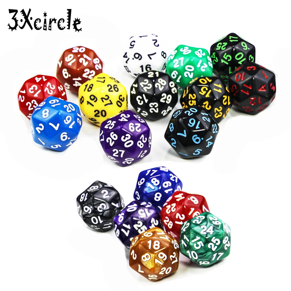 Tabuľka Polyhedral D30 viacstranná akrylová kocka Novinka pre stolovú hru pre klubové krčmy Part Tabletop Games 1pc