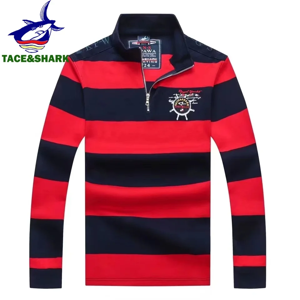 TACE & Shark Brand SVETE SLOW STARD OBJETE ČERVENÉ PRIPEDY PULVOVERS Teplý sveter móda dlhé rukávy pletené oblečenie