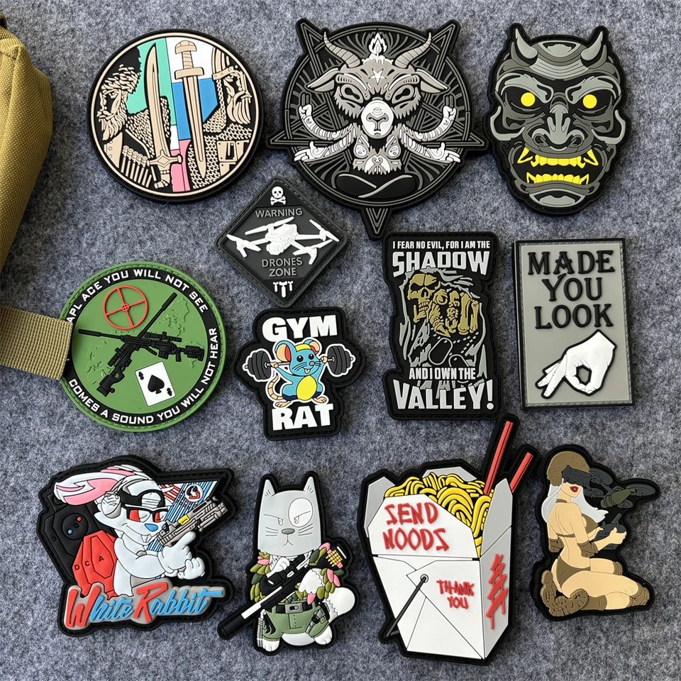 Tactical PVC Morale Badge Patch Ghost Mask Hook & Loop Patch Patch Vojenská armáda Armband Chevrons Batoh Stuckers