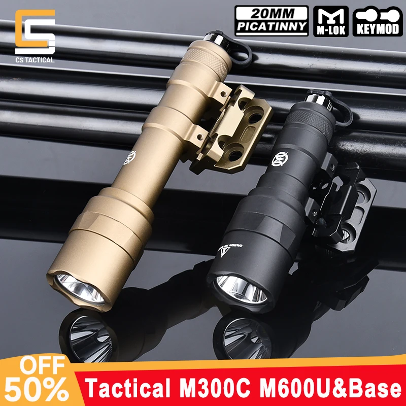 Tactical SureFir SF M600U M300C baterka 400/600LUMENS WHITE LED LED kovový kovový kovový key keymod držiak základňu 20 mm picatinny Rail