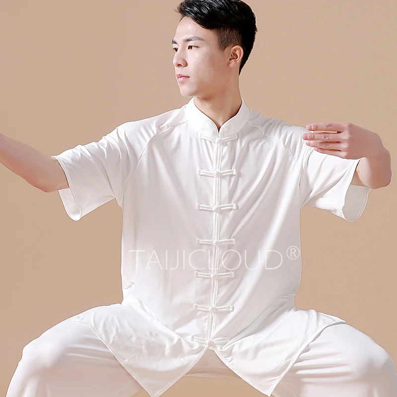Tai Chi kostým pre mužov a ženy, vyrobený z hodvábu mlieka, vystúpenia bojových umení, tradičné čínske kung -fu