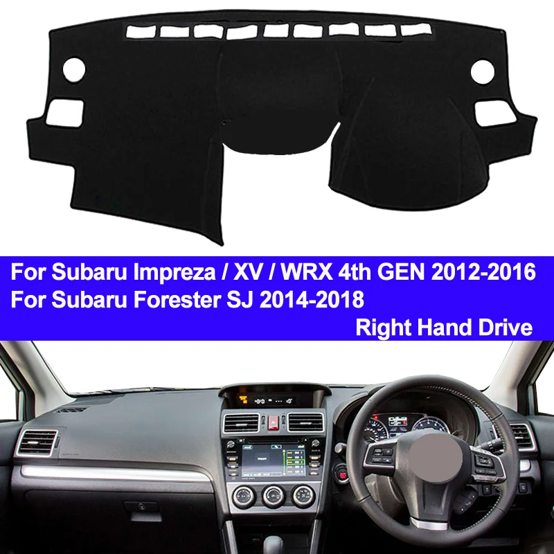 Taijs pre Subaru Impreza / XV / WRX 4. Gen 2012 - 2016 Forester SJ 2014 - 2018 Dash Mat Dashboard Cover Right Sun Shade Carpet