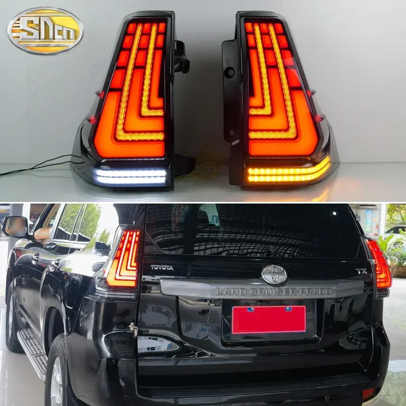 Taillight Auto LED zadné svetlo pre Toyota Prado 150 FJ150 2010-2023 Zadná žiarovka + brzdová lampa + reverz + dynamický zákrutový signál