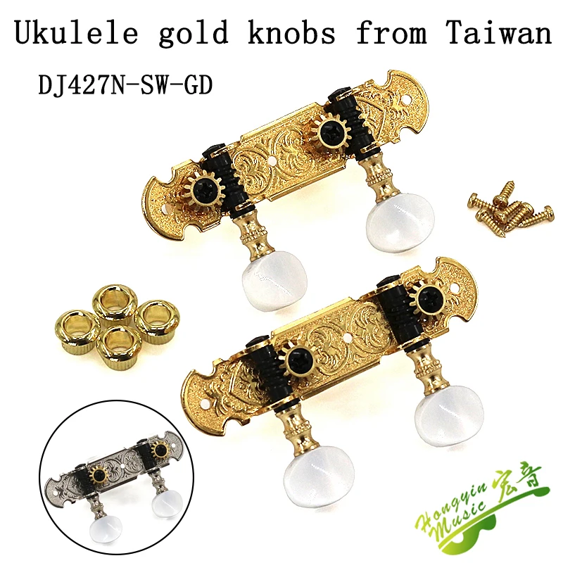 Taiwan 1set 1L1r ukulele ladenie kolíkových kolíkových reťazcov Tunery hlavy doplnky ukulele časť +6 skrutky High Qulity Golden