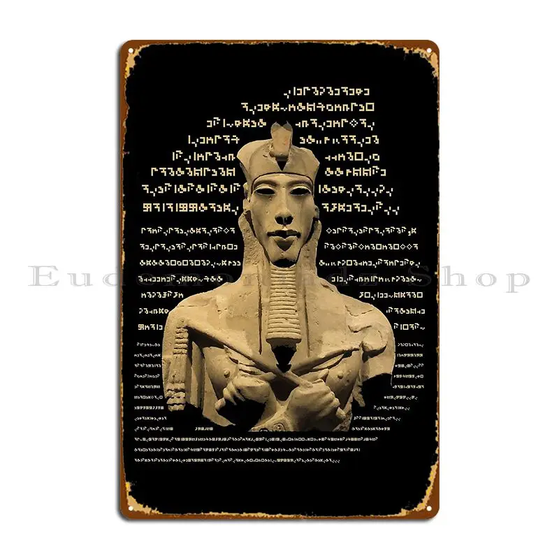 Tajné symboly Akhenaten Symboly Rosetta Kamenné kovové znamienko Nástenné návrhy Garážové garážové garážové plechové plagát