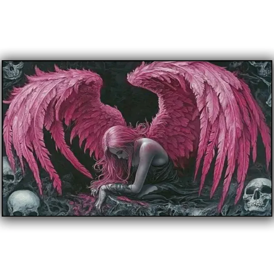 Tajomný motýľový rozprávkový duch a skeleton móda padlý anjel, Diy Diamond Painting, Mosaic Embroidy, Cross Stitch Kit, Darček