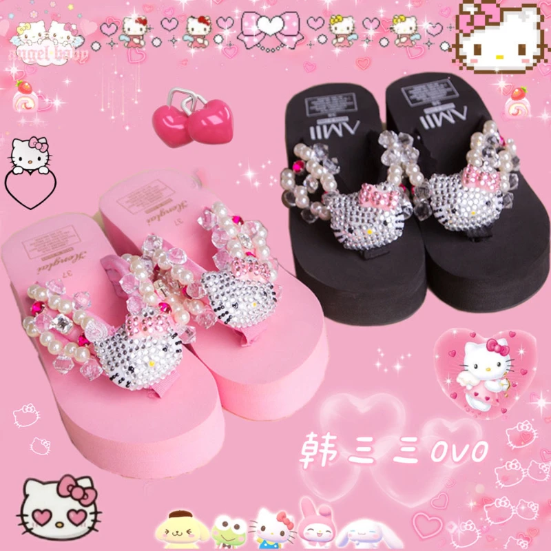 Takara Tomy Dámske plné diamanty Hello Kitty Pearl Gem Gem Gem Gem Gem Ručne ručne štiepené hrubé dne