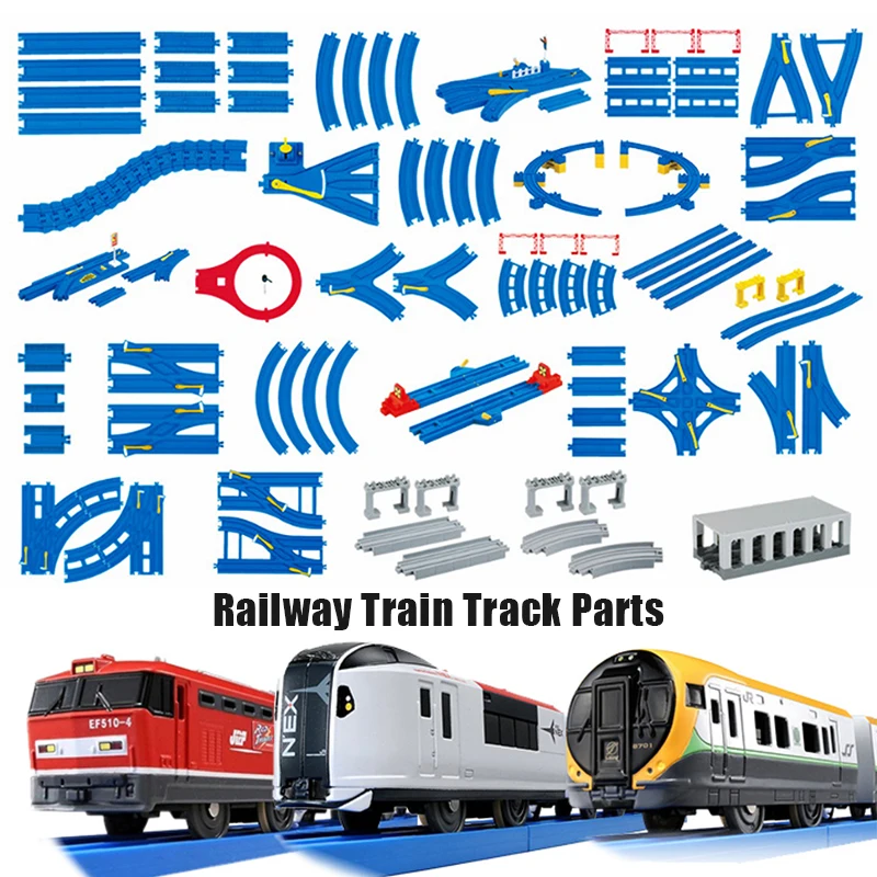 Takara Tomy Všetky druhy Plastové diely Railway Train Track Track Doplnky Krivka/rovné/blokové/mostné hračky pre deti