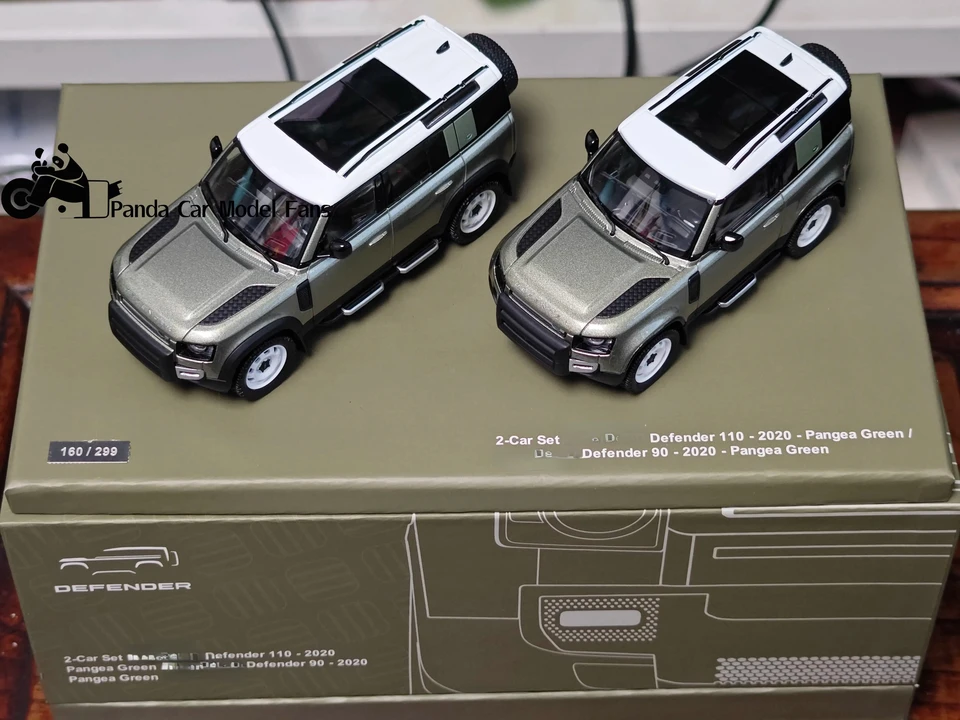 Takmer skutočné 1/43 Range Rover Defender 2 Set 90 +110 Získajte 2 modely Malé hobby hobby statické prezeranie málo obrázkov, ale špeciálna cena