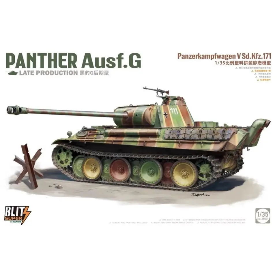 TAKOM 35001 1/35 Nemecký sd.kfz.171 Panther AUSF.G Neskorá výroba - Modelová súprava na mierku