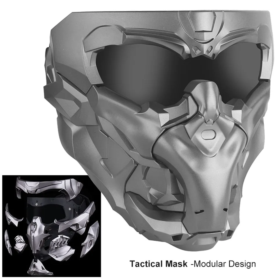 Taktická maska ​​Modulárna magnetická adsorpcia DIY brnenie doomsday maska ​​set nastaviteľná paintball airsoft ochranná maska ​​cosplay prop