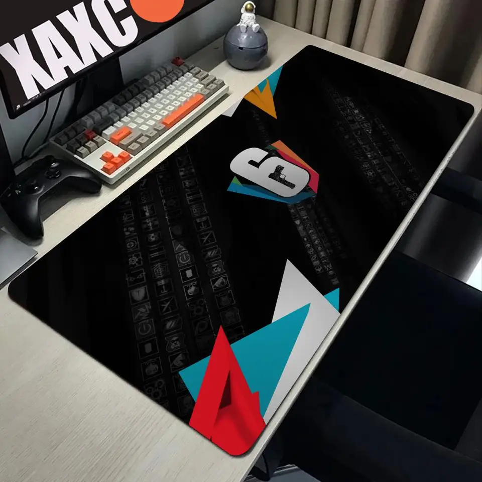 Taktická streľba Rainbow Hot Six Sed Siege Mouse Pad Non-Slip Gumber Edge Locking Mousepads Game Play Mats pre notebook PC C