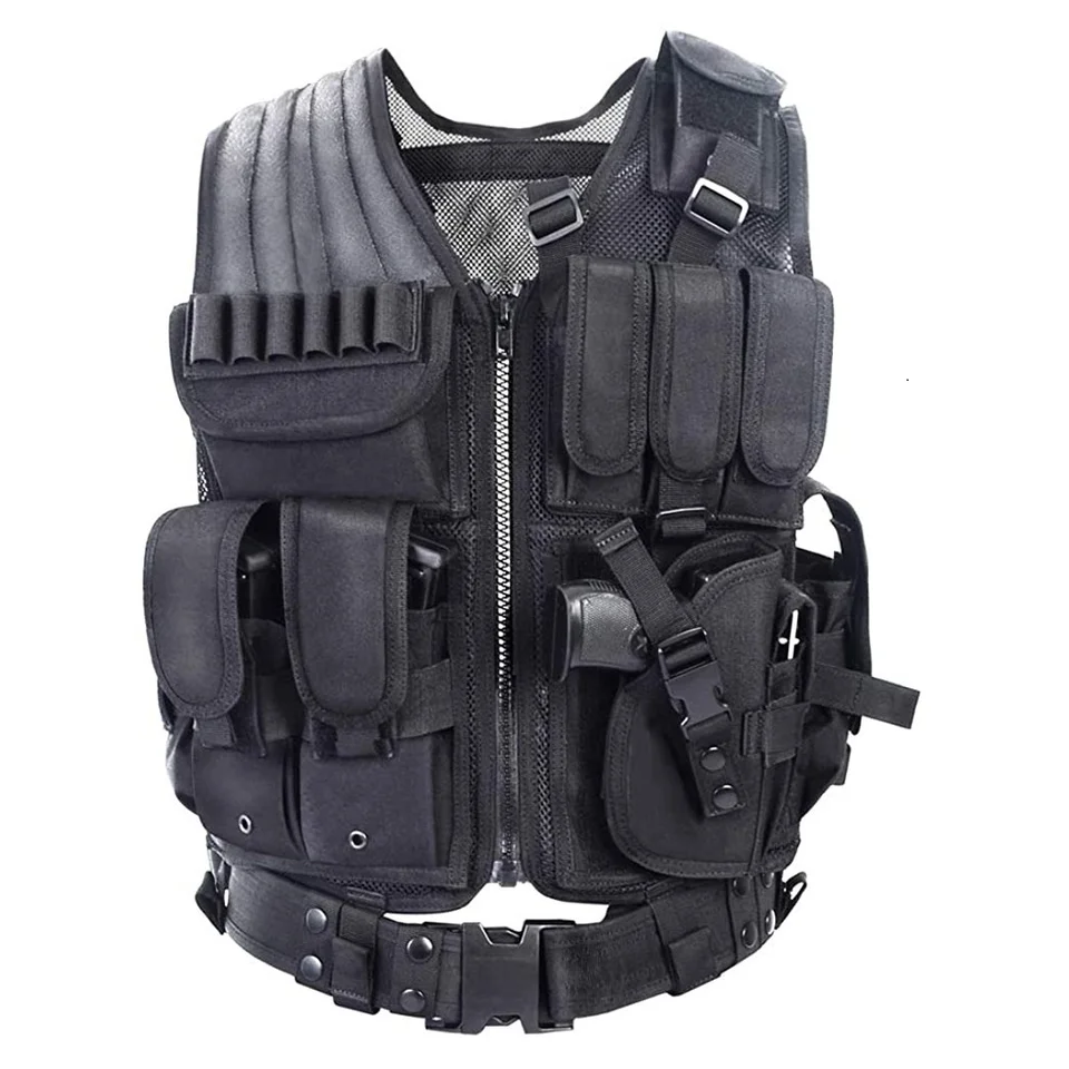 Taktická vesta Outdoor Ultra-Light Priedubný bojový výcvik vesta nastaviteľná pre dospelých a dieťa