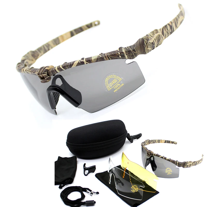 Taktické polarizované športové okuliare Outdoor Sport Airsoft Strelecké slnečné okuliare 4 zameniteľné objektív