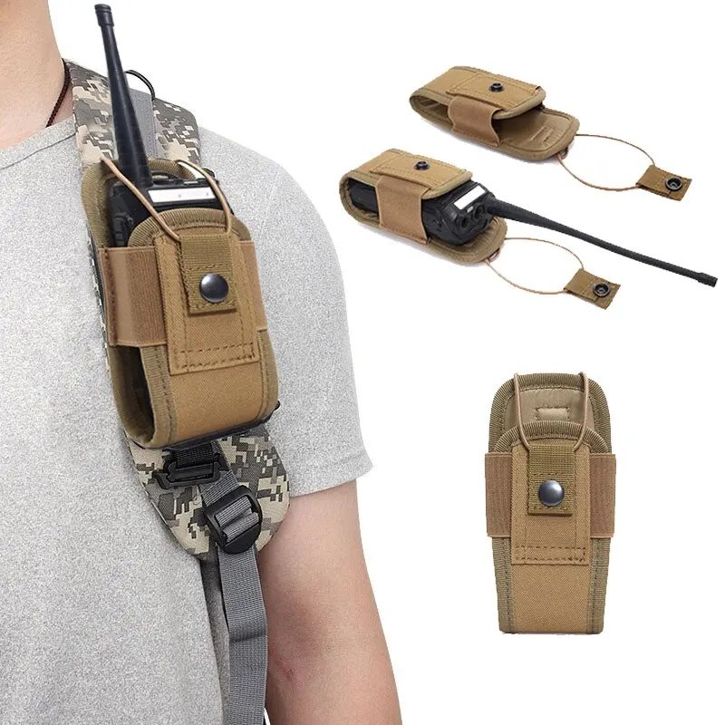 Taktické vysielanie tlmiča Talkie 600d Oxford Khaki Molle Radio Radio Pash