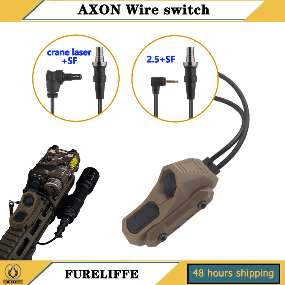 Taktický axón diaľkový diaľkový in-line Duálny funkčný tlak na prepínač Hunting Scout Scout baterka PEQ laser Pushbutton SF/2.5/Crane Laser