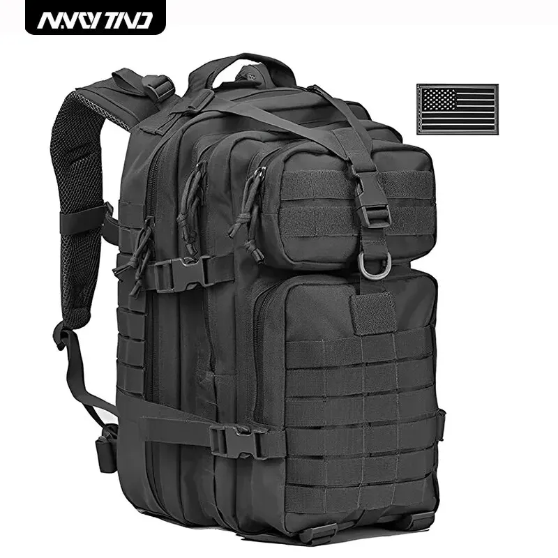 Taktický batoh 3 -dňový útočník Balíčka Molle Bag 38/45L Veľká vonkajšia nepremokavá turistická turistická kemping Travel 600D Rucksnack Men Fishing