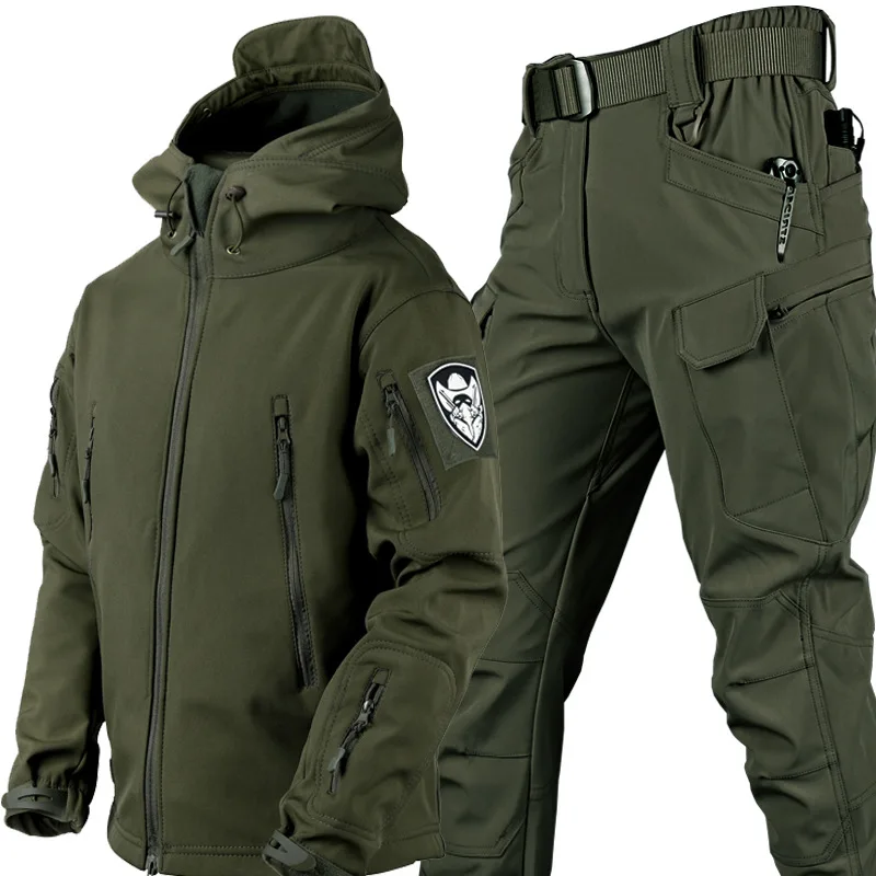 Taktický bunda zimný oblek nepremokavý turistický turistický vetruvzdorný poľovný odev Rybolov nosenie fleecu softshell taktický oblek