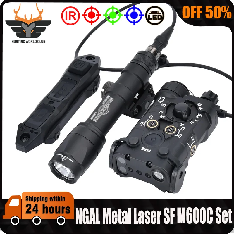 Taktický kov Ngal ir červená bodka zelený modrý laser isté, že M300 M600 Hunting Airsoft Scout Lamp Dual Function Switch Fit 20 mm koľajnica