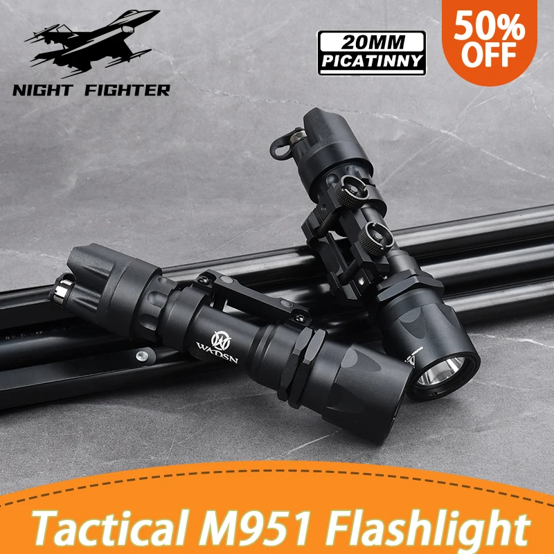 Taktický kov Surefir M951 Výkonná strobe SF Fastlight Fit 20 mm železnica Airsoft QD rýchle uvoľňovanie základne Lovecká zbraň Svetlo zbrane