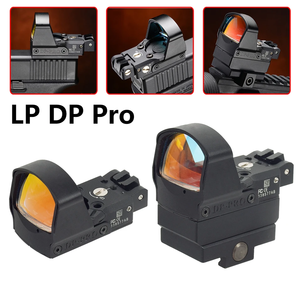 Taktický LP DP Pro Reflex Red Dot Sight 2.5MOA s Airsoft KSC KWA Glock Mount 1911 1913 Riser Mount Loving Riflescope