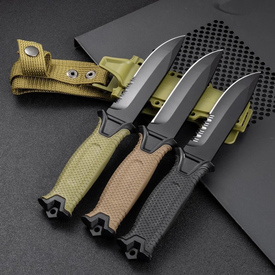 Taktický poľný nôž Sabre divočina prežitia High Hardness Prenosná vonkajšia sebaobrana Straight nôž čepeľ s pocbardom
