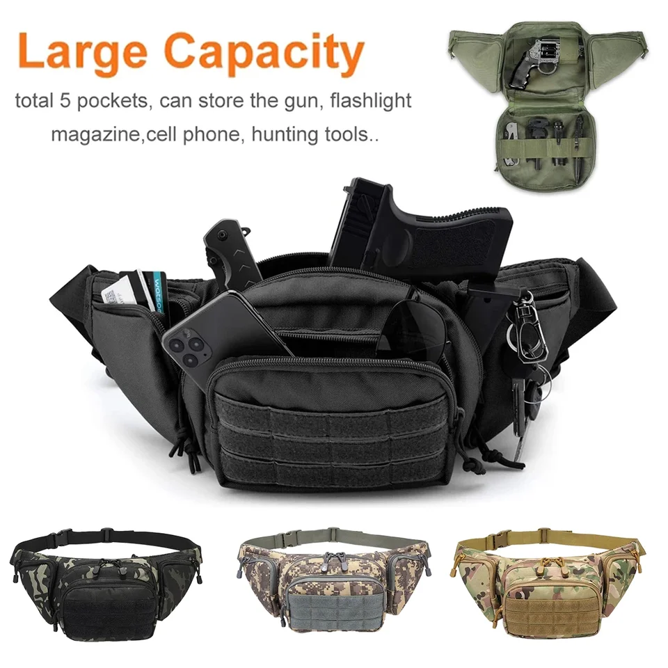 Taktický pás Fanny Pack Base Bag Motorcycle Rider Šport Climing Hunting Sling Chick Batch Gun Magazine Pieše puzdro
