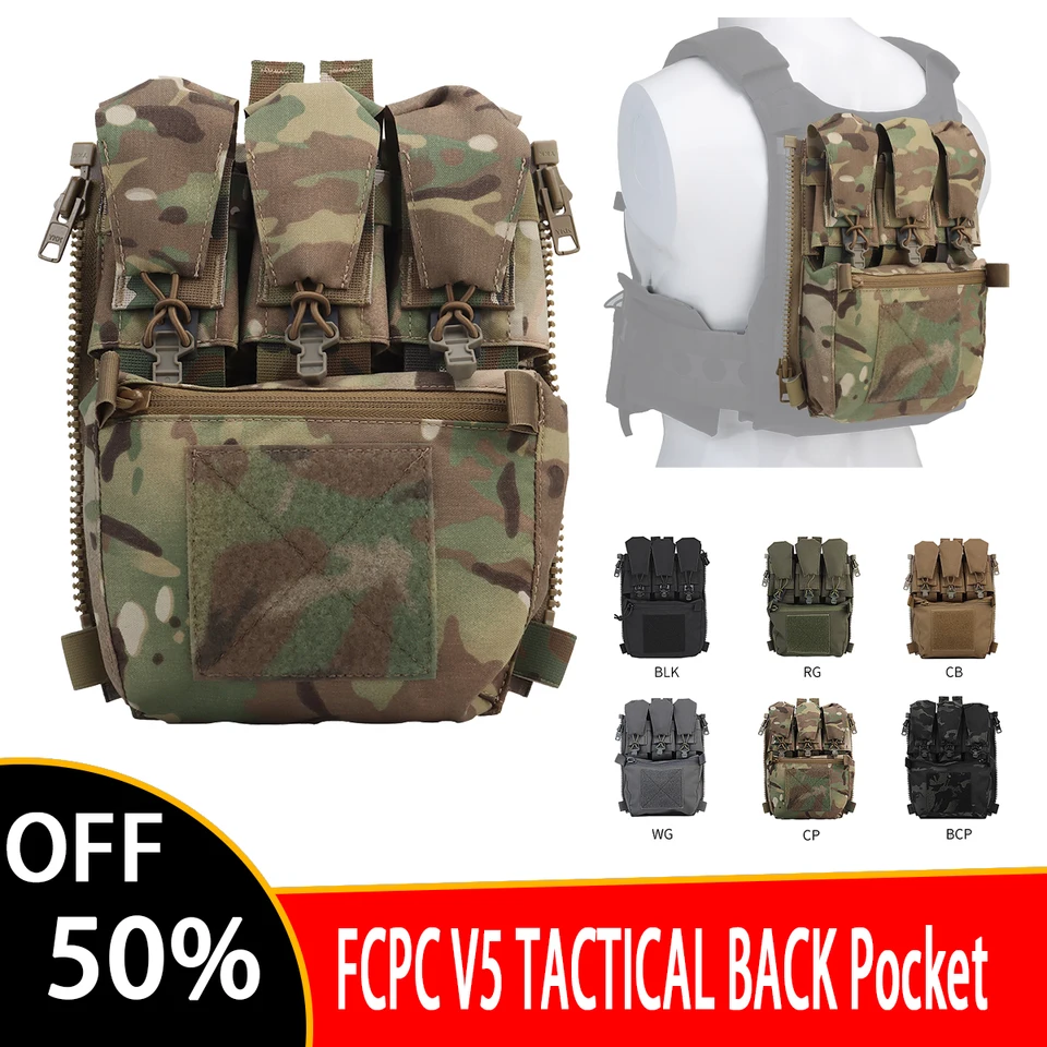 Taktický útočník Adapt Banger Zadný panel Zips na zadnom balení vesta FCPC V5 Plate Taš