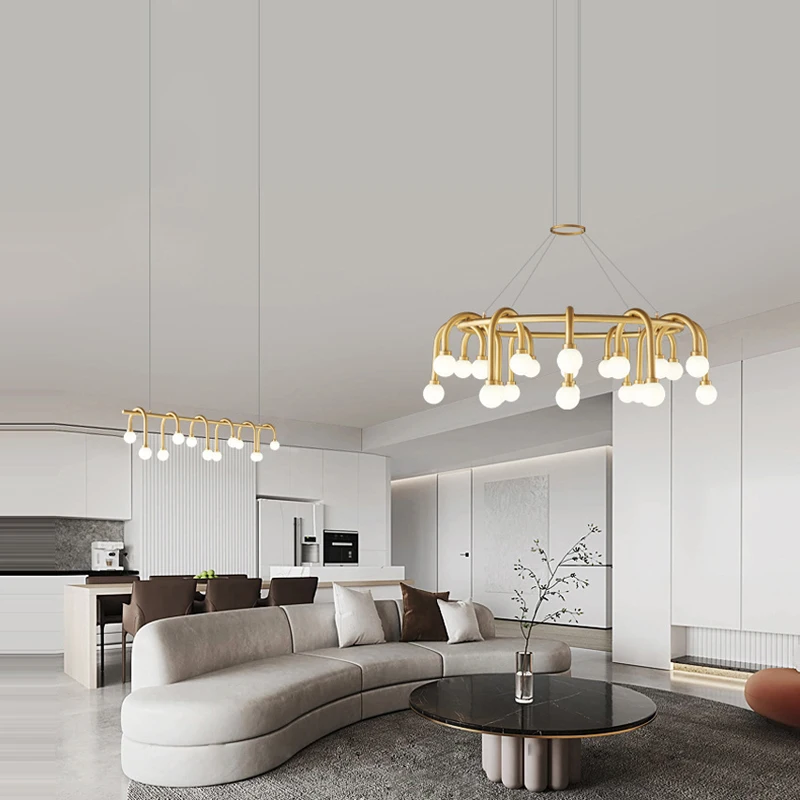 Talian 2024 Trendy Glass Bubble Gold Chrome zavesené žiarovky Lustrové osvetlenie suspenzia svietidla pre obývaciu izbu pre obývaciu izbu