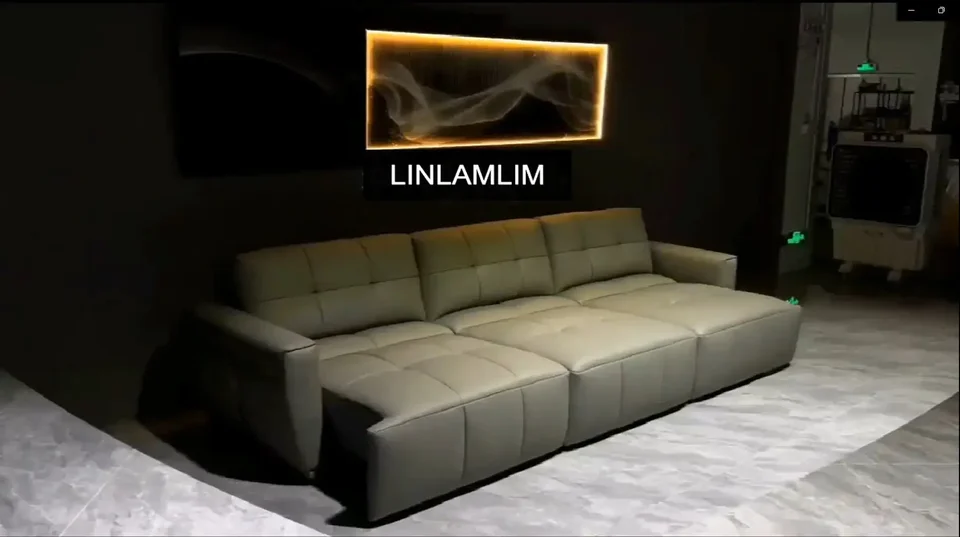Talianska originálna koža kabrioleta pohovky postele napájanie elektrického funkčného spánku gauč Mordern Big Sofas Cama Nordic Salon 3 sedadlá
