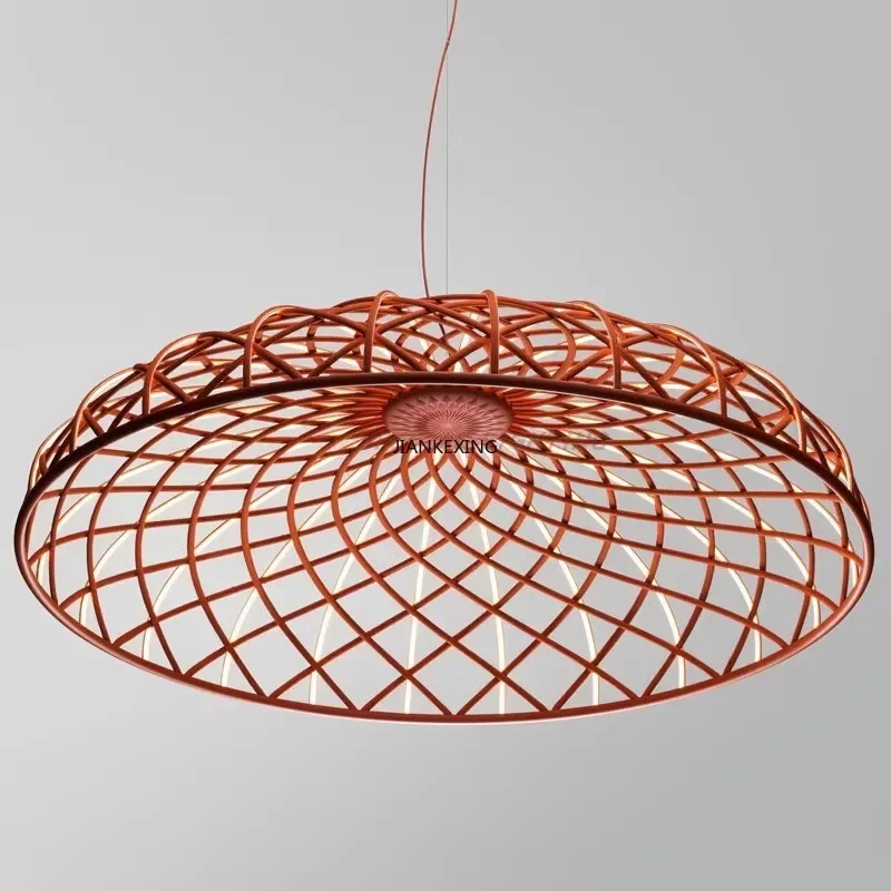 Talianska replikácia FLOS Skynest Suspension Lamps Kruhové tkané lano LED Fireworks Light Last Room Restaurant Luster