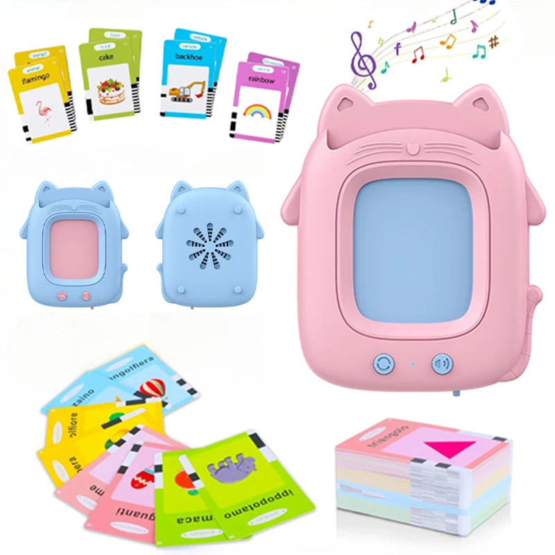 Talking Flash Cards Machine detské osvietenie Vzdelanie anglický jazyk vzdelávanie strojov čítanie Kids Montessori Toy Gift