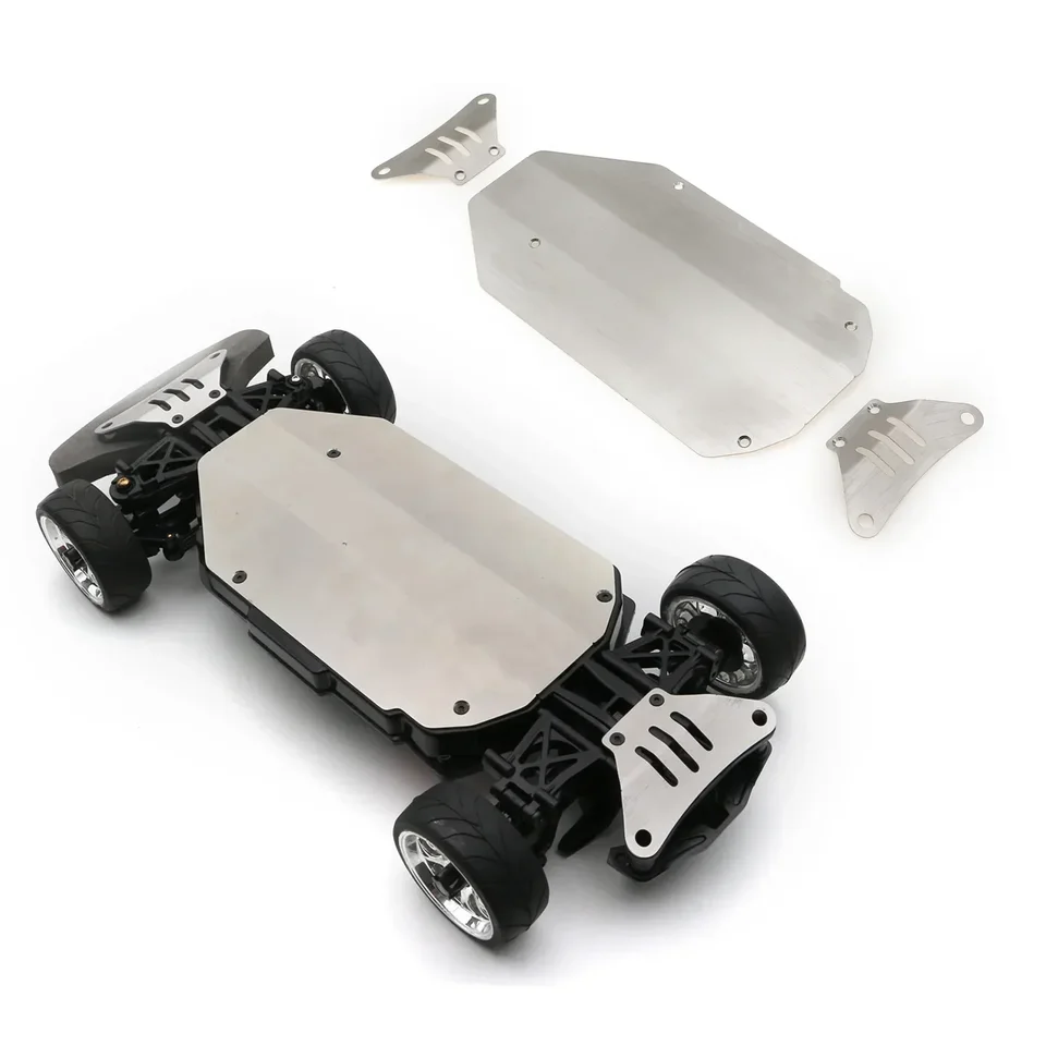 TAMIYA TT02 Nerezová oceľový pancierový pancierovanie prednej zadnej ochrany Anti-SKID Plate pre 1/10 RC CAR TMIYA TT-02