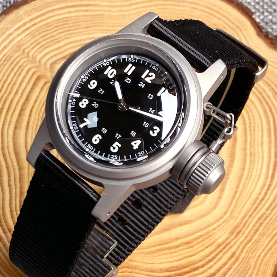 Tandorio NH35A 36mm Automatické muži sledujú potápač Movt 20bar Witerproof Wristwatch Big Crown Dened Sapphire Glass Nylon Band