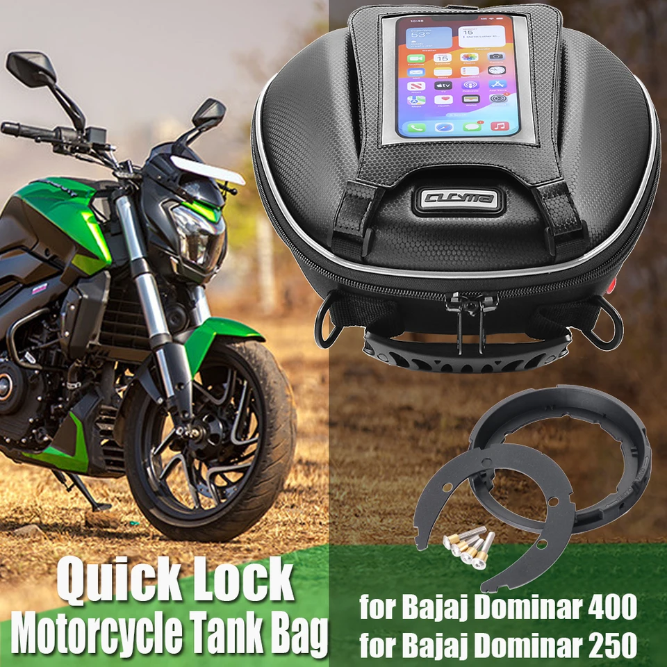 Tank tašky pre Kawasaki Bajaj Dominar 250 400 Dominar250 Dominar400 navigačný nástroj na navigáciu motocykla Horná batožina Horná batožina rýchly zámok vrecko na rýchle zámok