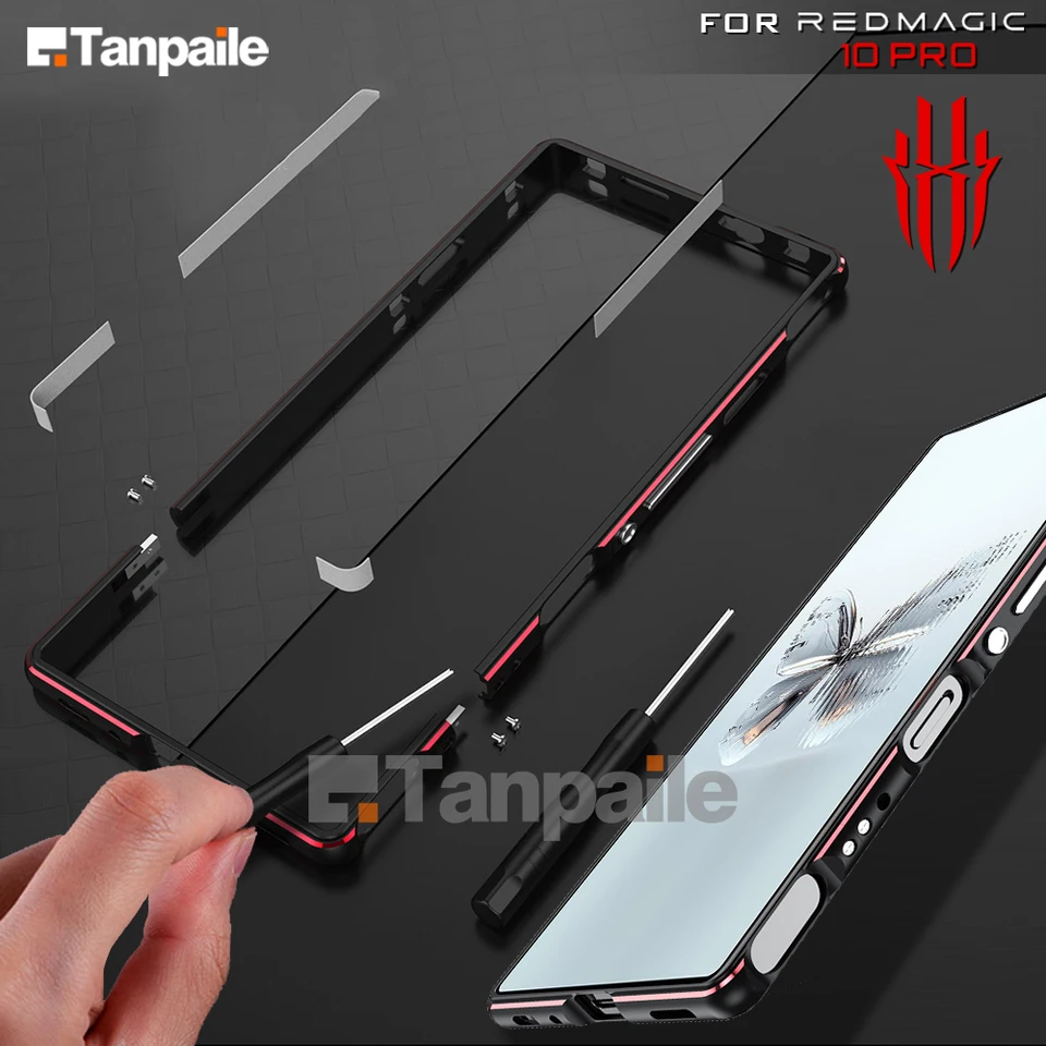 TanPaile- pre Nubia Red Magic 10 Pro+ 9 Pro Plus Plus kovové puzdro Luxusný hliníkový nárazník ultra tenká zámka Funda