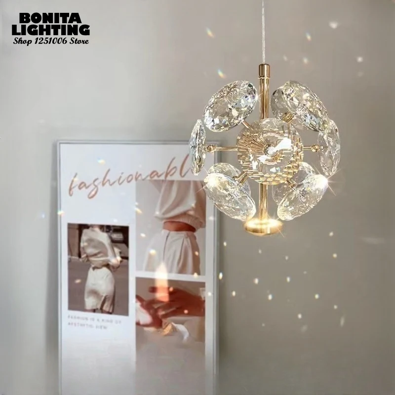 Taraxacum K9 Crystal Atmosféra Malé prívesok Svetlo Moderný luxusný ins Diamond Bright Pendant Lamp jedálenský vchod