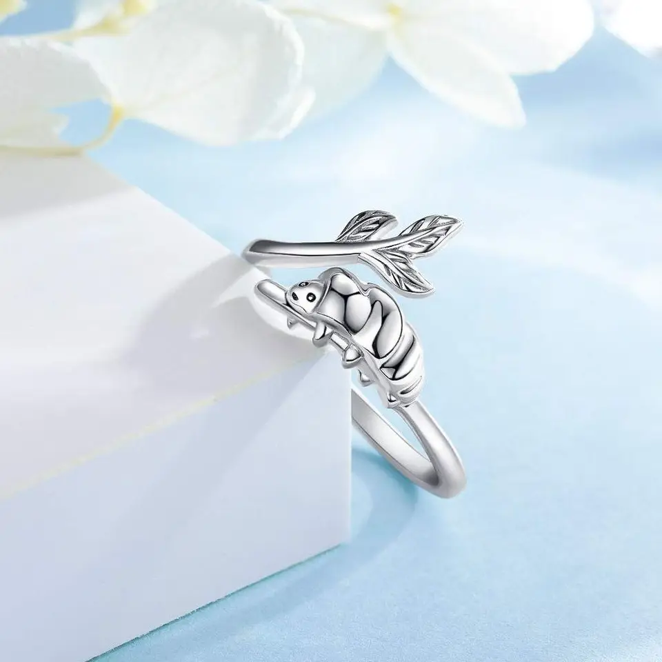 TARDIGRADE RING FUNNÁ Mikrobe zvierací prsteň Otvorený prsteň Voda medveď šperky darček pre dámsky deň Valentína