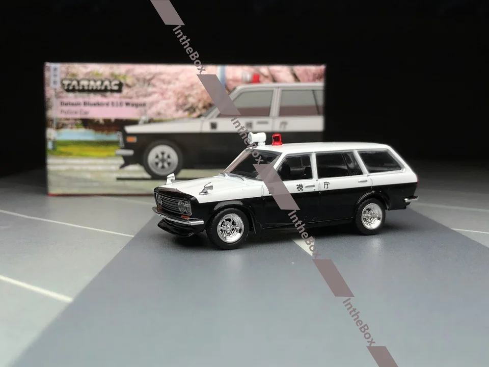 Tarmac Works 1:64 Datsun Bluebird 510 Wagon Police Car Diecast Model CAR