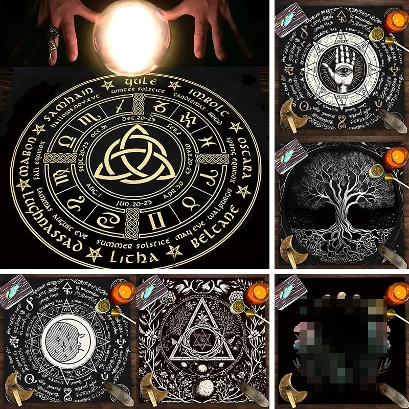 Tarot štvorcový obrusový obrus mora zamat z terasy jedálenský stôl pokrýva viacúčelová uterák mandala životný strom motýľ