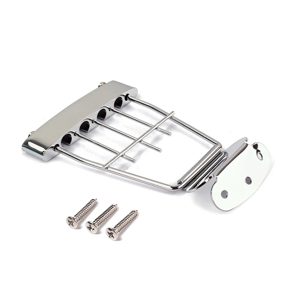 Tastlovaný 4 -strunový lichobežník Tailpiece Nastaviteľný most na chvost na gitaru so skrutkami pre rozstup 15 mm gitary