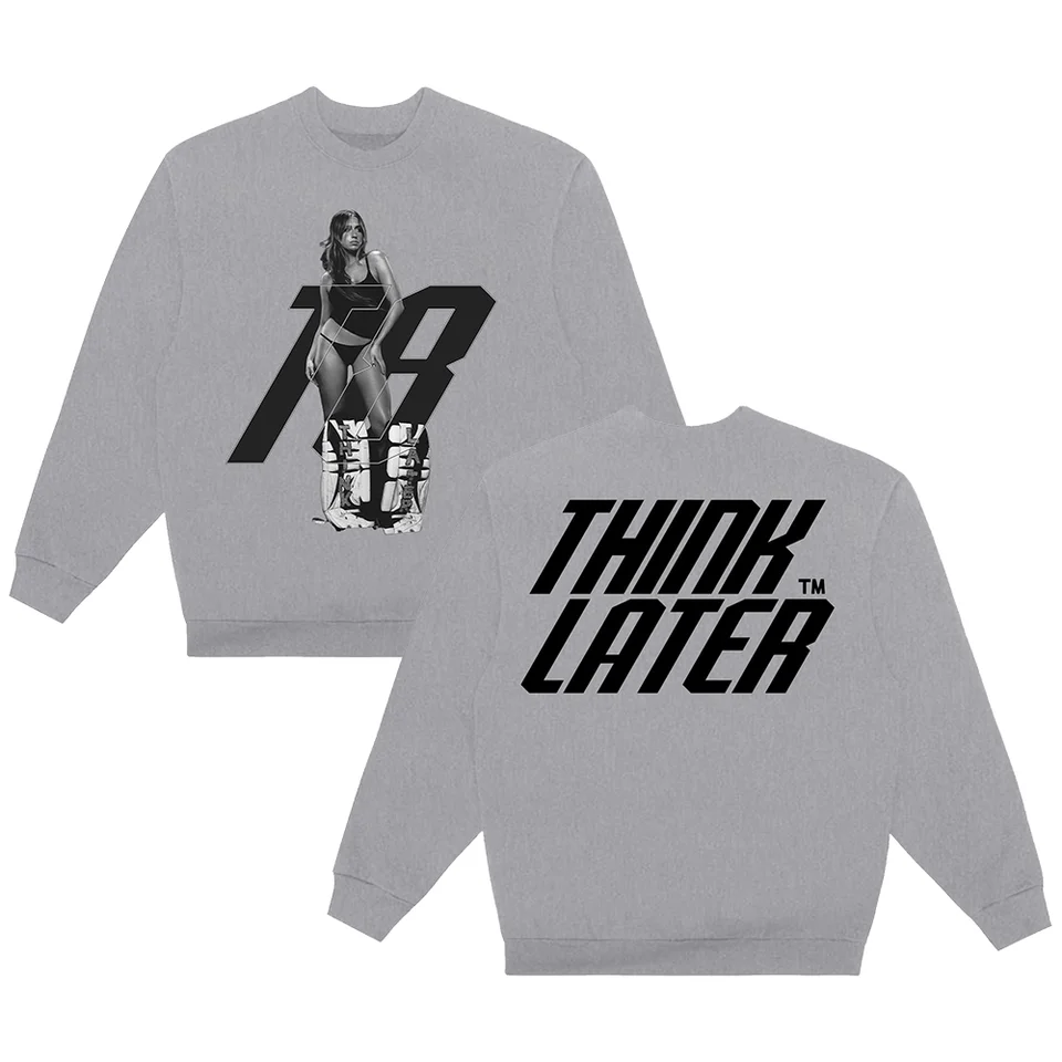 Tate McRae Think neskorší mikina Merch Crewneck s dlhým rukávom Pullover Muži/ženy Streetwear Tracksuit