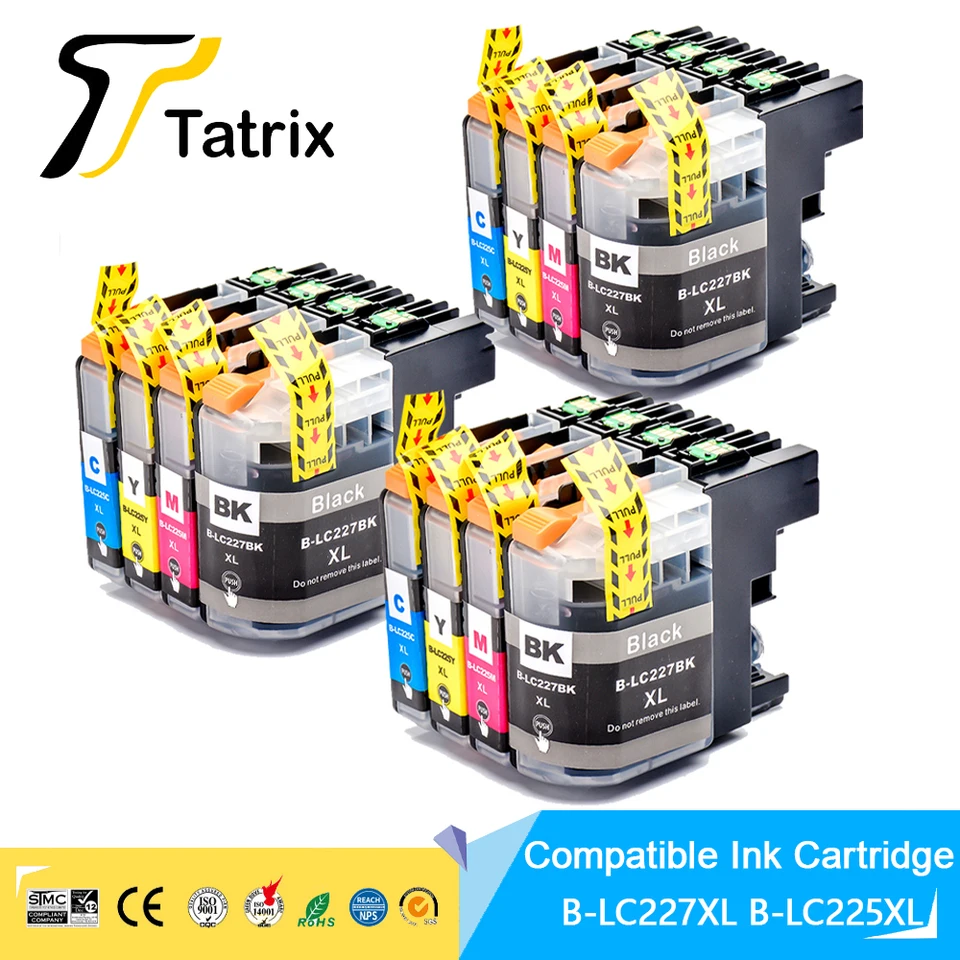 Tatrix kompatibilný atramentový kazeta pre LC227XL LC225XL LC227 LC225 pre brata DCP-J4120DW MFC-J4420DW MFC-J4620DW MFC-J4625DW