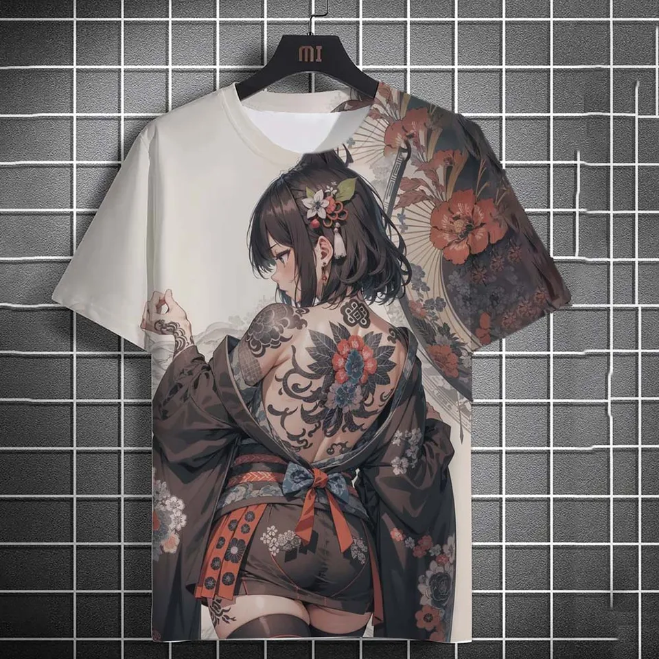 Tattoo Girl Pattern Pánske tričko Karika