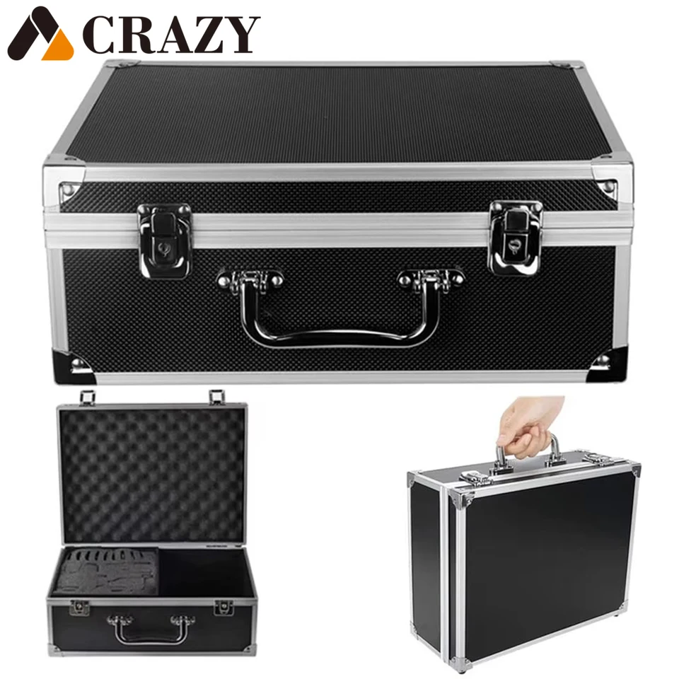 Tattoo Kit krabica Tattoo Machine make -up prenášanie boxu hliníkový úložný puzdro prepravovanie puzdra so špongiou pre tetovacie príslušenstvo