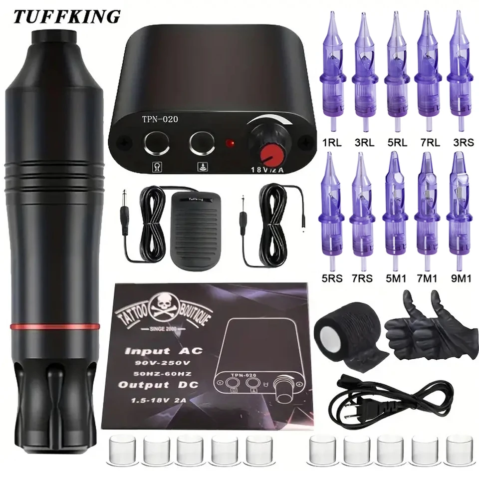 Tattoo Pen Cartridge Wireless Tattoo Machine Kit pre začiatočník Rotary Machine Typ strojovej súpravy Kompletná súprava tetovania Tattoo
