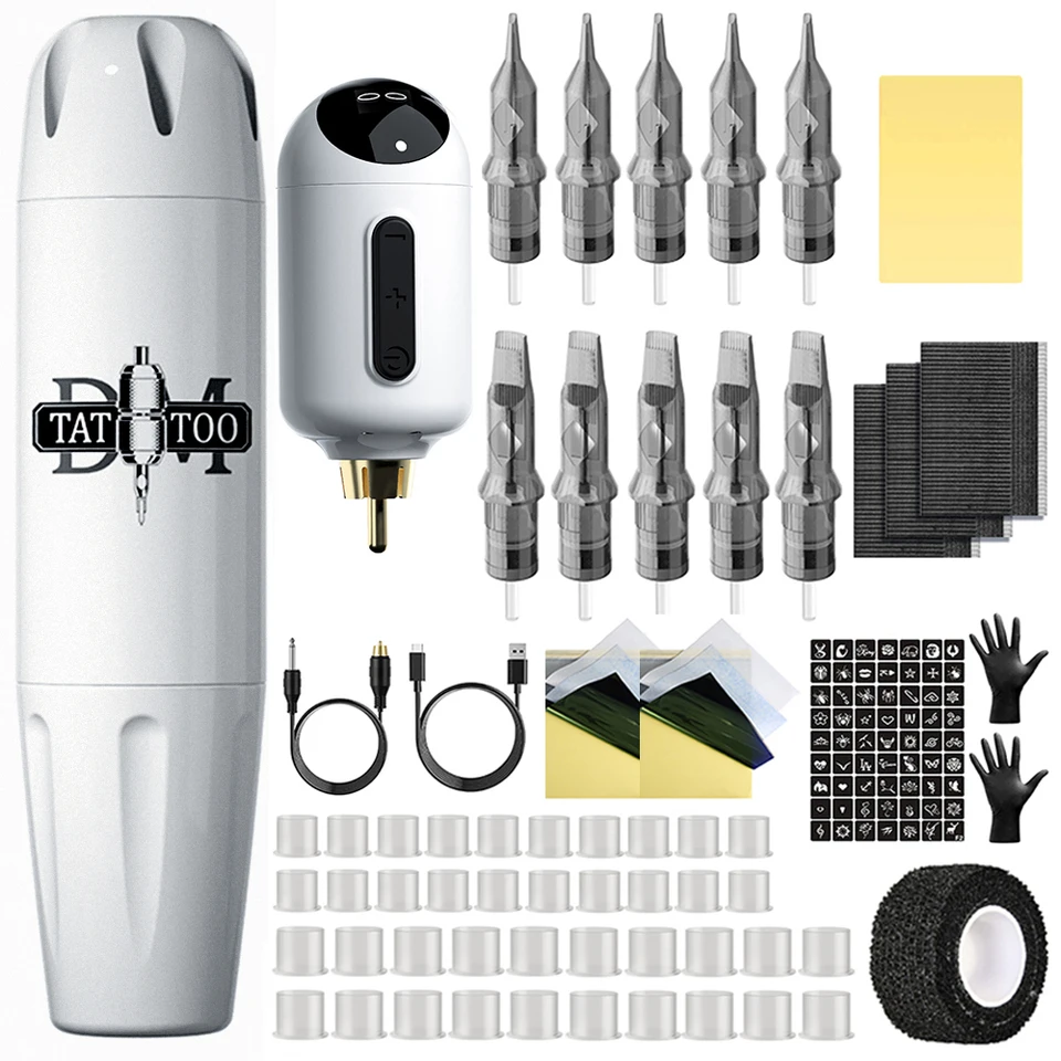 Tattoo Pen Machine Kit Profesionálne rotačné pero set s bezdrôtovým tetovacím napájaním